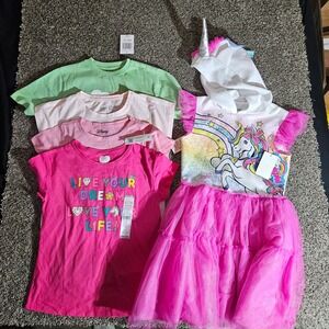 Girls JoJo Siwa Unicorn Dress & 4 Graphic Tees Bundle Disney Hello Kitty Barbie8